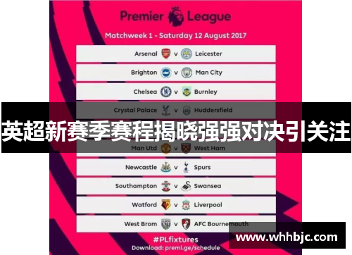 英超新赛季赛程揭晓强强对决引关注